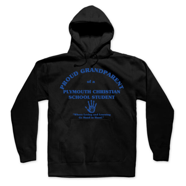PLYMOUTH - PROUD GRANDPARENT - ADULT - PULLOVER HOODIE - BLACK WITH BLUE Thumbnail
