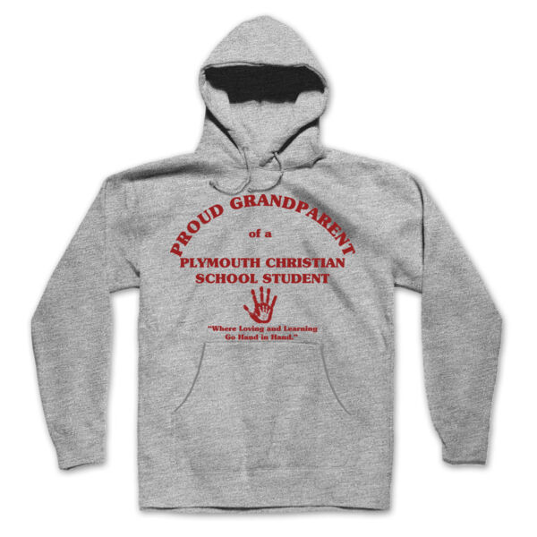 PLYMOUTH - PROUD GRANDPARENT - ADULT - PULLOVER HOODIE - LIGHT GRAY WITH RED Thumbnail