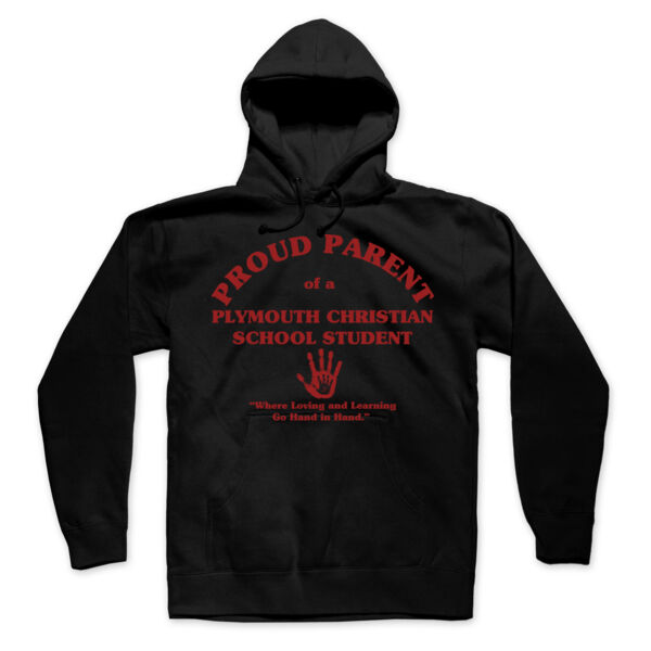PLYMOUTH - PROUD PARENT - ADULT - PULLOVER HOODIE - BLACK WITH RED Thumbnail